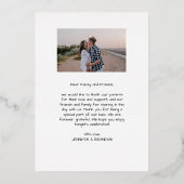 Hand drawn bow Gold Foil Thank you | Wedding Photo 箔シーズンカード (裏面)