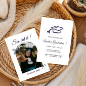  Hand drawn Bow graduation party invitation 招待状