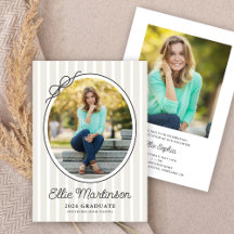 Hand Drawn Bow Photo Graduation Party Invitation