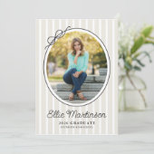 Hand Drawn Bow Photo Graduation Party Invitation 招待状 (スタンド正面)