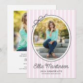 Hand Drawn Bow Photo Graduation Party Invitation 招待状 (正面/裏面)