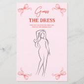Hand Drawn Bow Red & Pink Guess the Dress Game (正面)