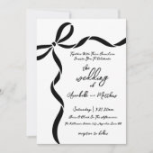 Hand Drawn Bow Whimsical Wedding 招待状 (正面)