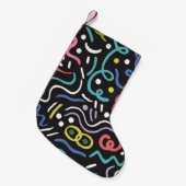Hand drawn brush. Abstract pattern, zigzags, lines スモールクリスマスストッキング (正面 (吊り時))