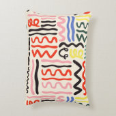 Hand drawn brush pattern, zigzags, lines and curve アクセントクッション (裏面(縦))