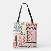 Hand drawn brush pattern, zigzags, lines and curve トートバッグ (裏面)