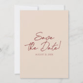 Hand Drawn Burgundy Deep Red Floral Garden Wedding セーブザデート (正面)