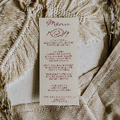 Hand Drawn Burgundy Whimsical Quirky Wedding メニュー