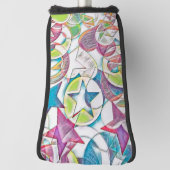 Hand Drawn By EDDArt – 星とハート1 ゴルフヘッドカバー (回転90)