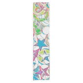 Hand Drawn By EDDArt – 星とハート1 ショートテーブルランナー (正面)