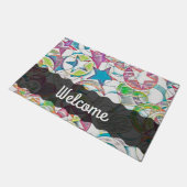 Hand Drawn By EDDArt – 星とハート1 ドアマット (アングル)