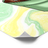 Hand drawn Cactus Succulent with green and yellow  ポスター (角)