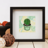 Hand drawn Cactus Succulent with green and yellow  ポスター