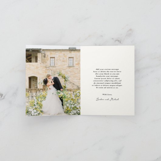 Hand Drawn Cake Doodle Modern Wedding サンキューカード (内部)