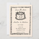 hand drawn Cake Doodle Whimsical Wedding  招待状 (正面)