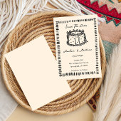 hand drawn Cake Doodle Whimsical Wedding  招待状