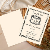 hand drawn Cake Doodle Whimsical Wedding  招待状