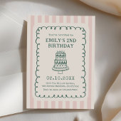 Hand Drawn Cake Quirky Unique Birthday Party 招待状