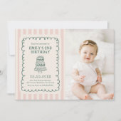 Hand Drawn Cake Quirky Unique Birthday Party Photo 招待状 (正面)