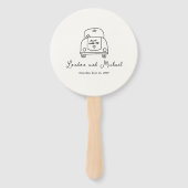 Hand Drawn Car Doodle Modern Wedding ハンドファン (正面)