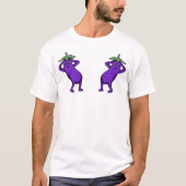 Hand Drawn Cartoon Cute Eggplants Posing Tシャツ (正面)