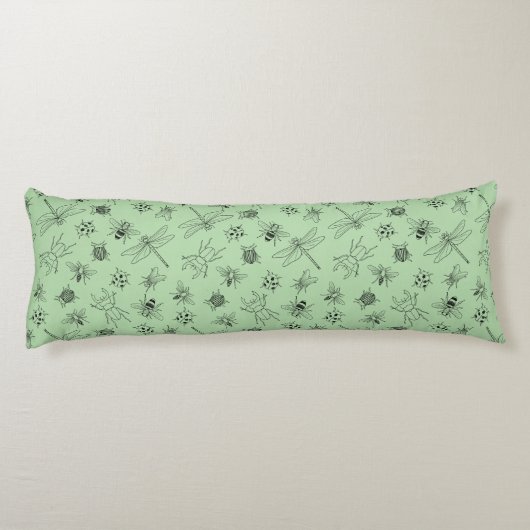 Hand-Drawn Cartoon Insects Pattern ボディピロー (裏面)