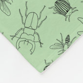 Hand-Drawn Cartoon Insects Pattern Throw Blanket フリースブランケット (角)