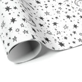 Hand Drawn Celestial Night Sky Pattern ラッピングペーパー (ロールコーナー)