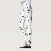 Hand Drawn Celestial Night Sky Pattern レギンス (左)
