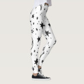 Hand Drawn Celestial Night Sky Pattern レギンス (右)
