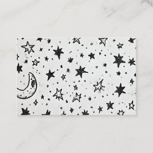 Hand Drawn Celestial Night Sky Pattern 名刺 (裏面)