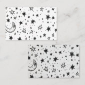 Hand Drawn Celestial Night Sky Pattern 名刺 (正面/裏面)