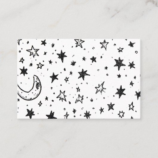 Hand Drawn Celestial Night Sky Pattern 名刺 (正面)