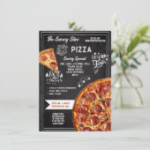 Hand-drawn Chalkboard Pizza Restaurant メニュー (スタンド正面)