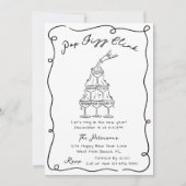 Hand Drawn Champagne Tower New Years Eve Party 招待状 (正面)