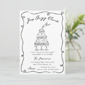 Hand Drawn Champagne Tower New Years Eve Party 招待状 (スタンド正面)