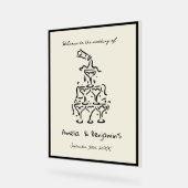 Hand Drawn Champagne Tower Retro Welcome wedding アクリルサイン (傾斜)