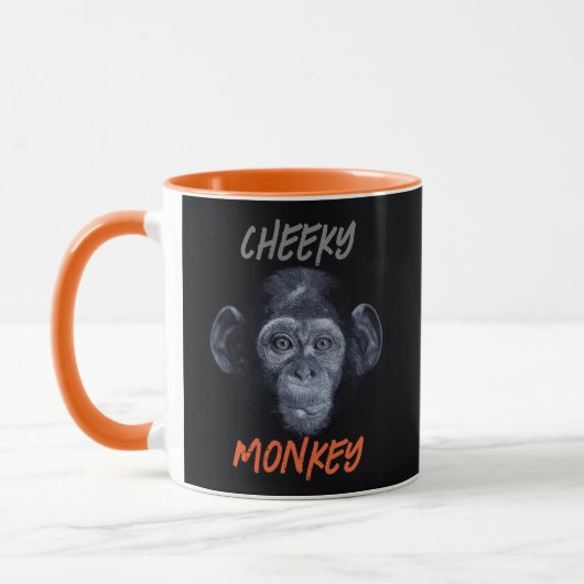 Hand Drawn Cheeky Monkey Mug  マグカップ (左)