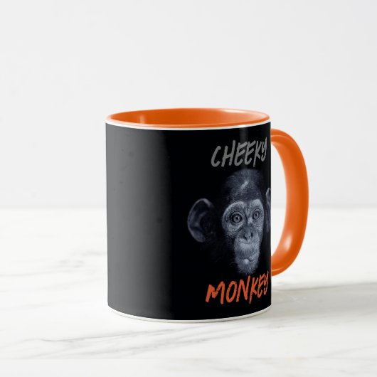 Hand Drawn Cheeky Monkey Mug  マグカップ (正面右)