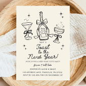 Hand Drawn Cheers New Years Eve Party In 招待状