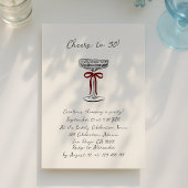 hand drawn cheers to 30, birthday party invitation 招待状
