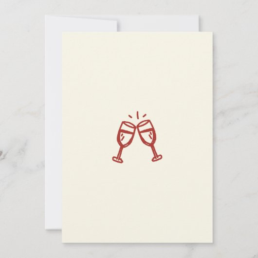 Hand Drawn “Cheers to 30 Years” Birthday           招待状 (裏面)