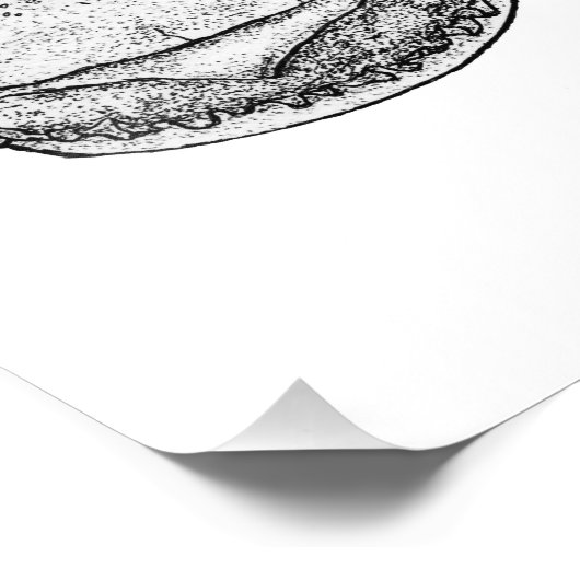 Hand-Drawn Cheeseburger Art Print フォトプリント (角)