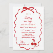 Hand Drawn Cherry on Top Birthday 招待状 (正面)