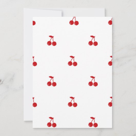 Hand Drawn Cherry on Top Birthday 招待状 (裏面)