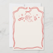 Hand Drawn Cherub Vintage Cupid Engagement Party 招待状 (裏面)