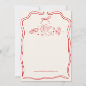 Hand Drawn Cherub Vintage Cupid Monogram Wedding 招待状 (裏面)