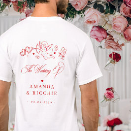 Hand Drawn Cherub Vintage Cupid Wedding Favor Tシャツ