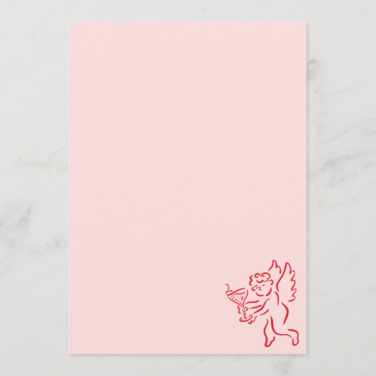 Hand Drawn Cherubs Pink Red Galentine's Day Party 招待状 (裏面)