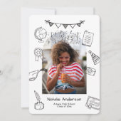 Hand Drawn Chic Arch Photo Graduate Announcement 案内状 (正面)